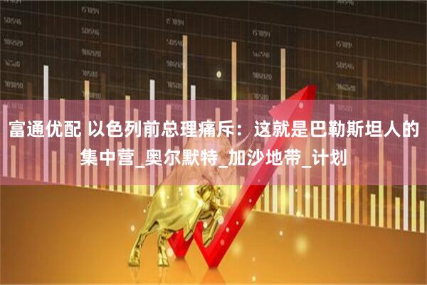 富通优配 以色列前总理痛斥：这就是巴勒斯坦人的集中营_奥尔默特_加沙地带_计划