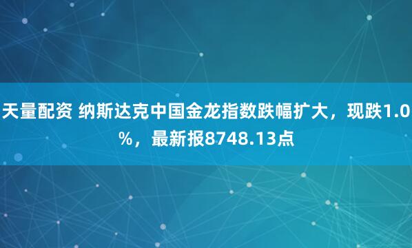 天量配资 纳斯达克中国金龙指数跌幅扩大，现跌1.0%，最新报8748.13点